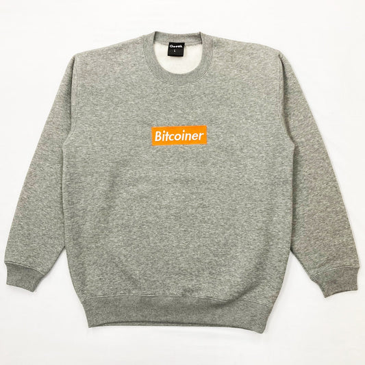 Bitcoiner BOX LOGO SWEATSHIRT [GRAY×ORANGE]