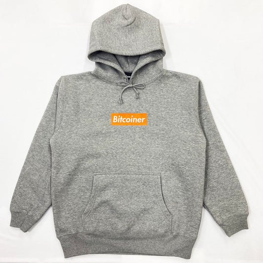 Bitcoiner BOX LOGO HOODIE [GRAY×ORANGE]