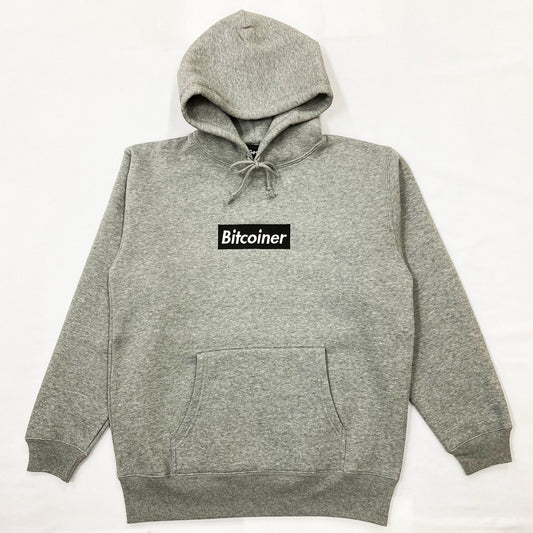 Bitcoiner BOX LOGO HOODIE [GRAY×BLACK]