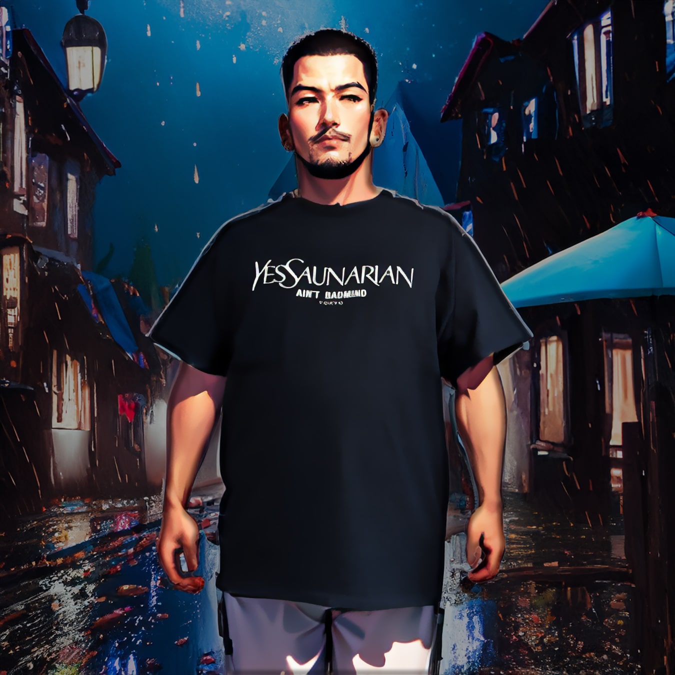 YES SAUNARIAN T SHIRT [BLACK]