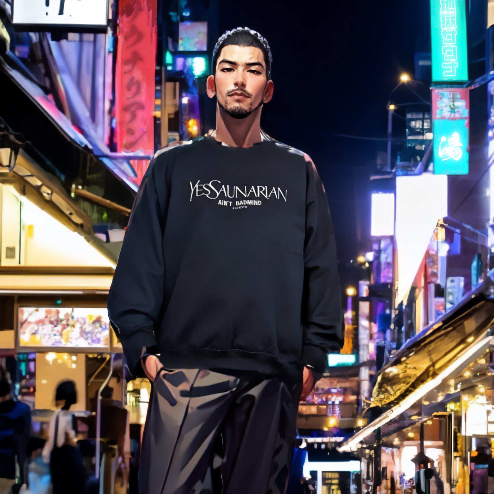YES SAUNARIAN SWEATSHIRT [BLACK] – LIFESPIKE TOKYO