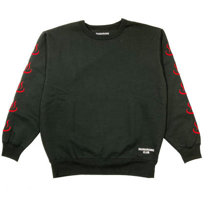 ONSEN LOGO SWEATSHIRT [BLACK×RED]