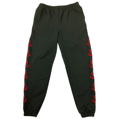 ONSEN LOGO SWEATPANTS [BLACK×RED]